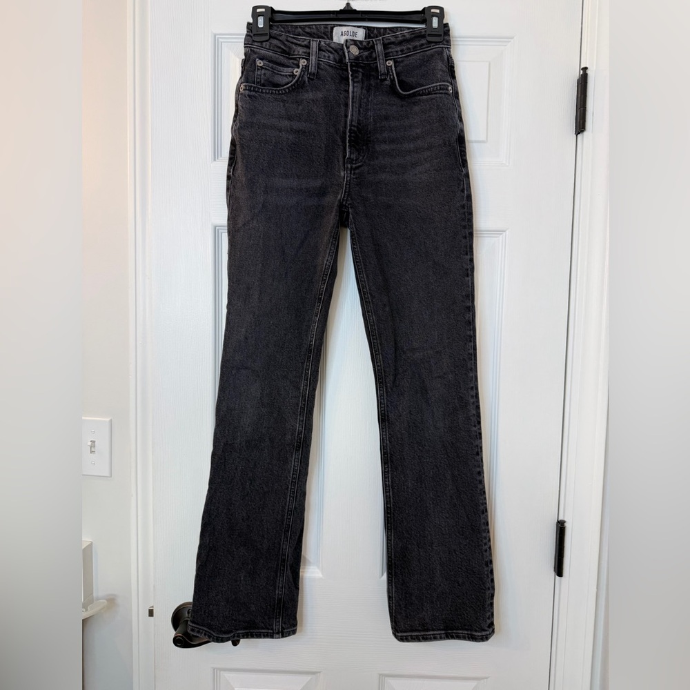 Agolde Black Straight-Leg Denim Jeans